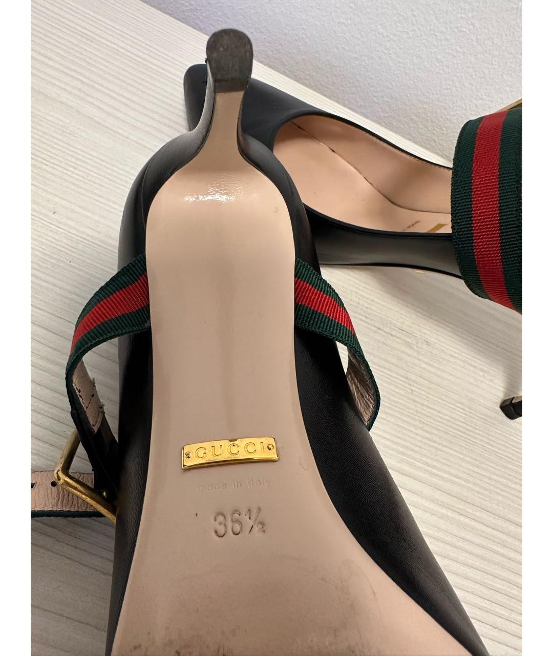 GUCCI Черные кожаные туфли, фото 4