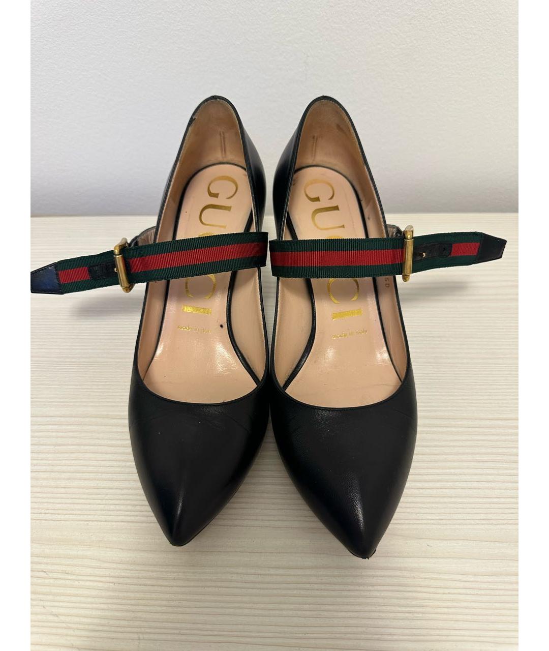 GUCCI Черные кожаные туфли, фото 3