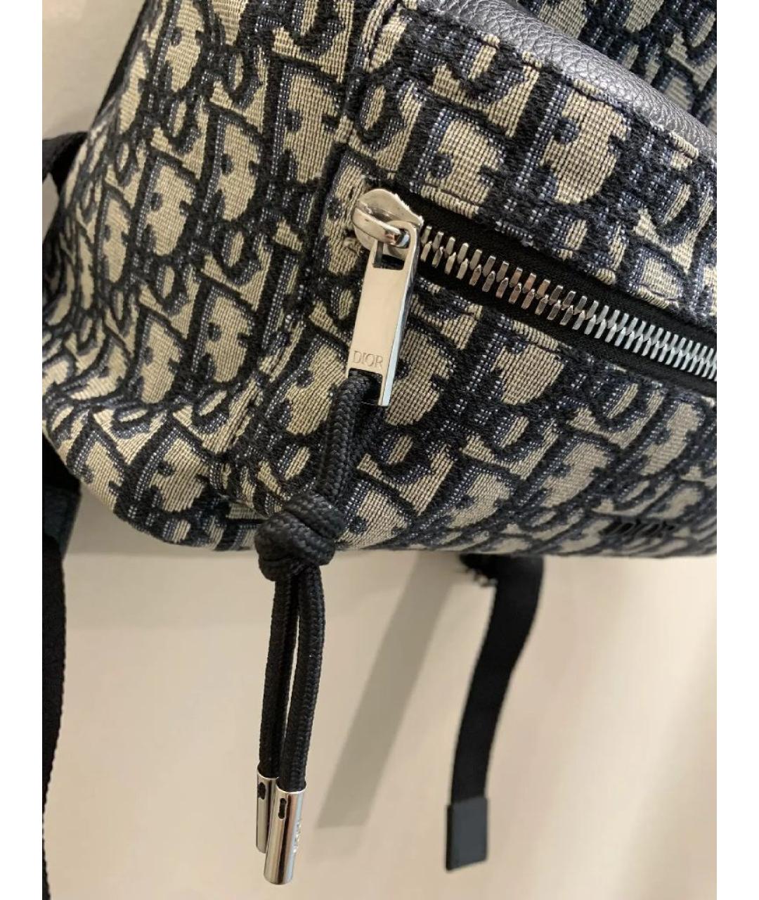 CHRISTIAN DIOR Серый жаккардовый рюкзак, фото 9