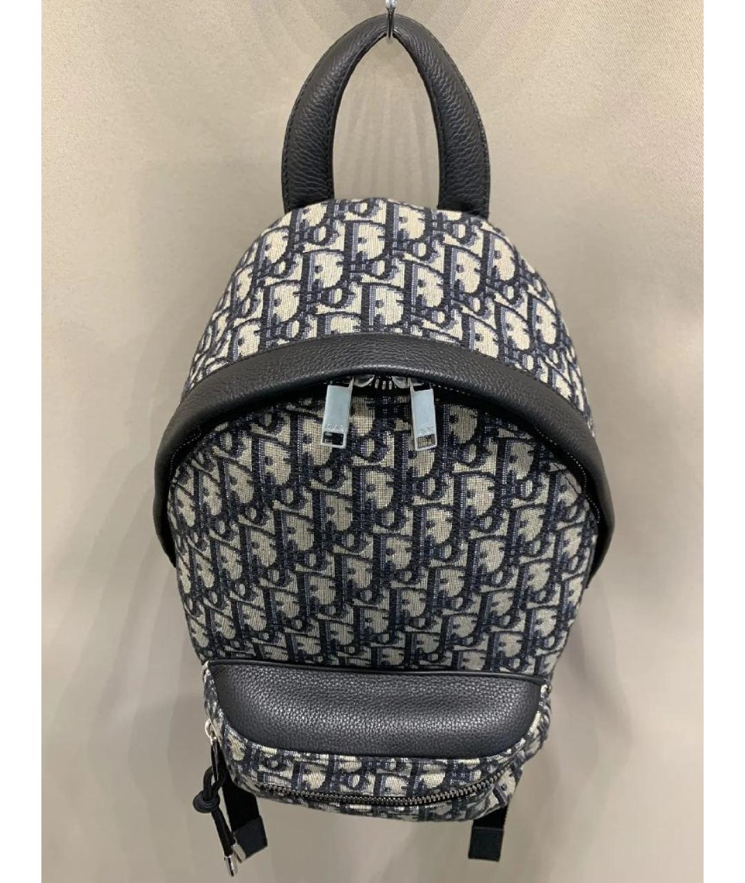 CHRISTIAN DIOR Серый жаккардовый рюкзак, фото 4