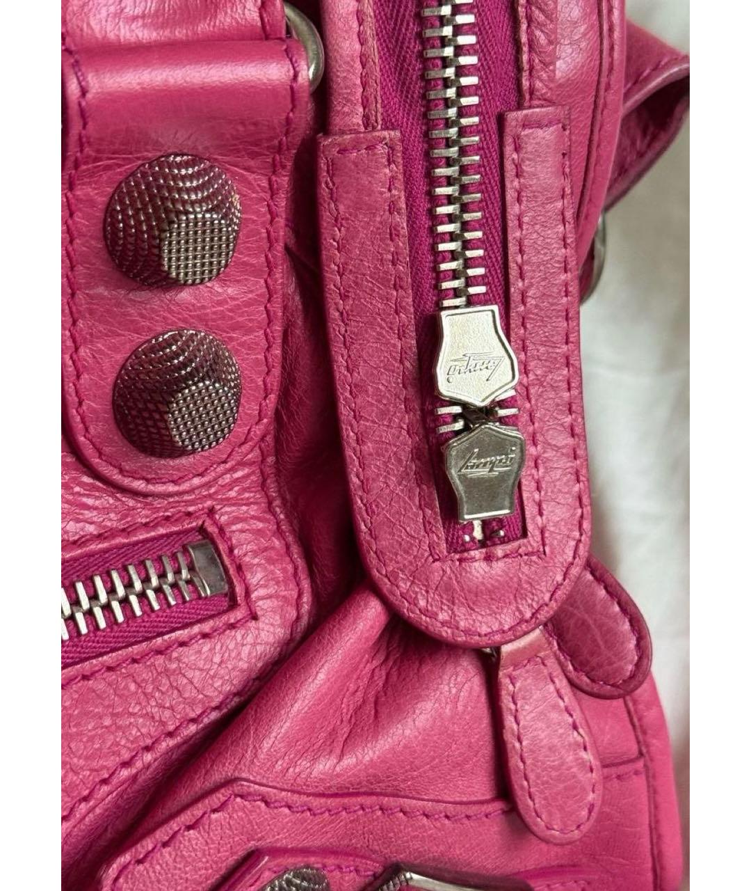 BALENCIAGA Розовая кожаная сумка через плечо, фото 7