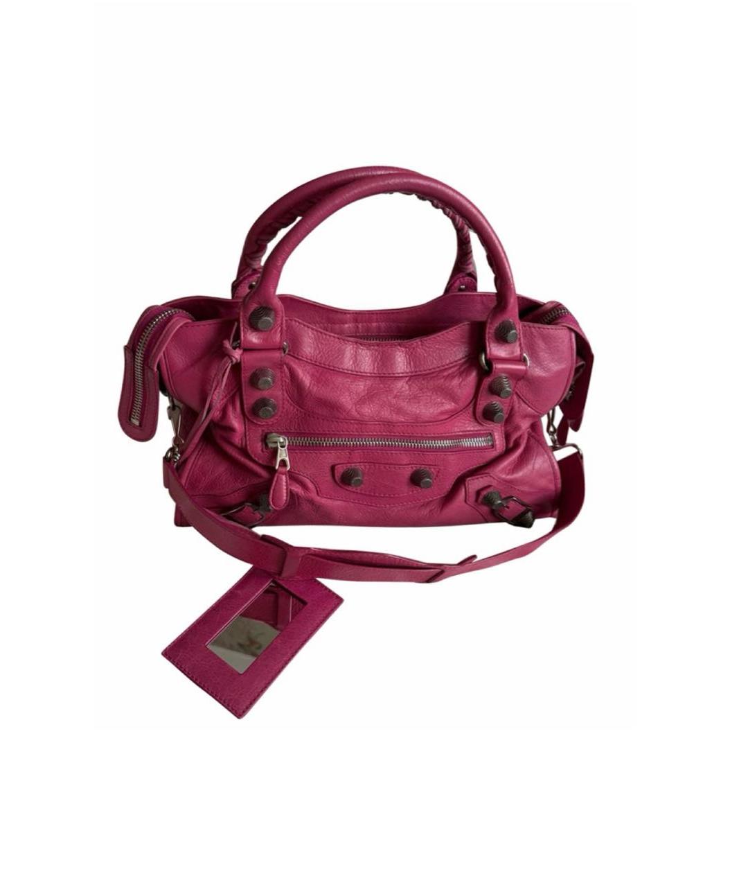BALENCIAGA Розовая кожаная сумка через плечо, фото 9