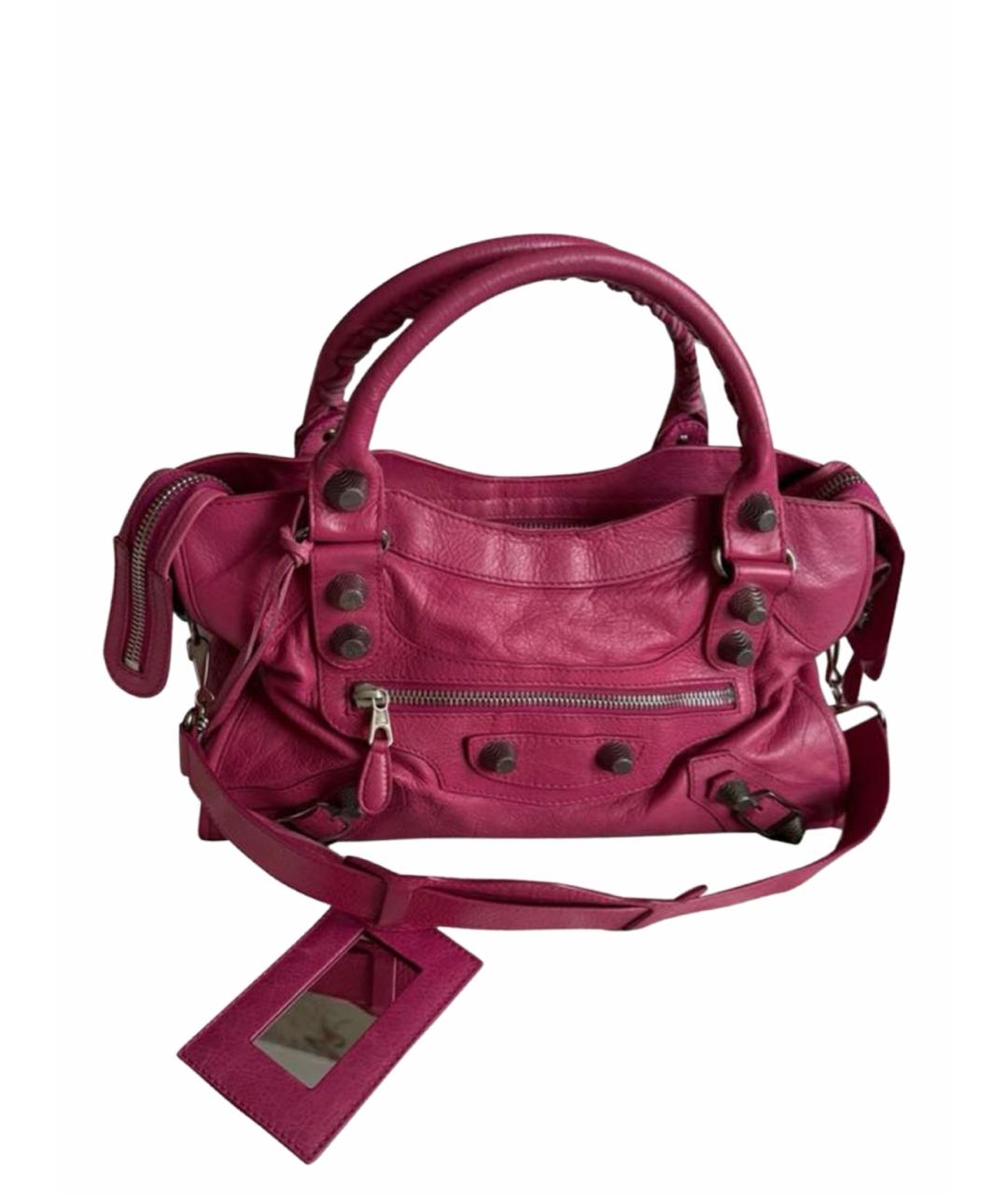BALENCIAGA Розовая кожаная сумка через плечо, фото 1
