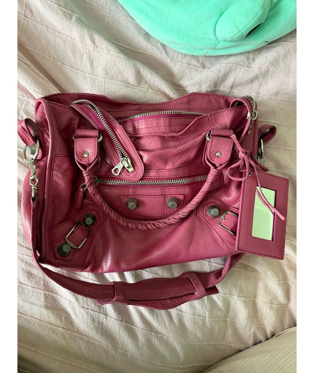 BALENCIAGA Розовая кожаная сумка через плечо, фото 2