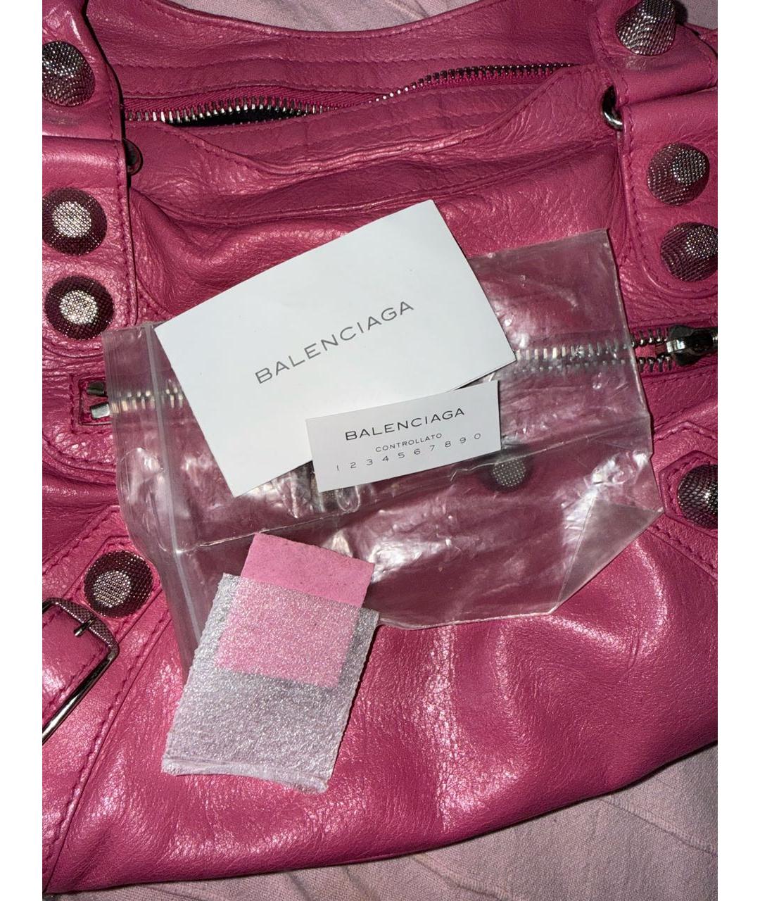 BALENCIAGA Розовая кожаная сумка через плечо, фото 6