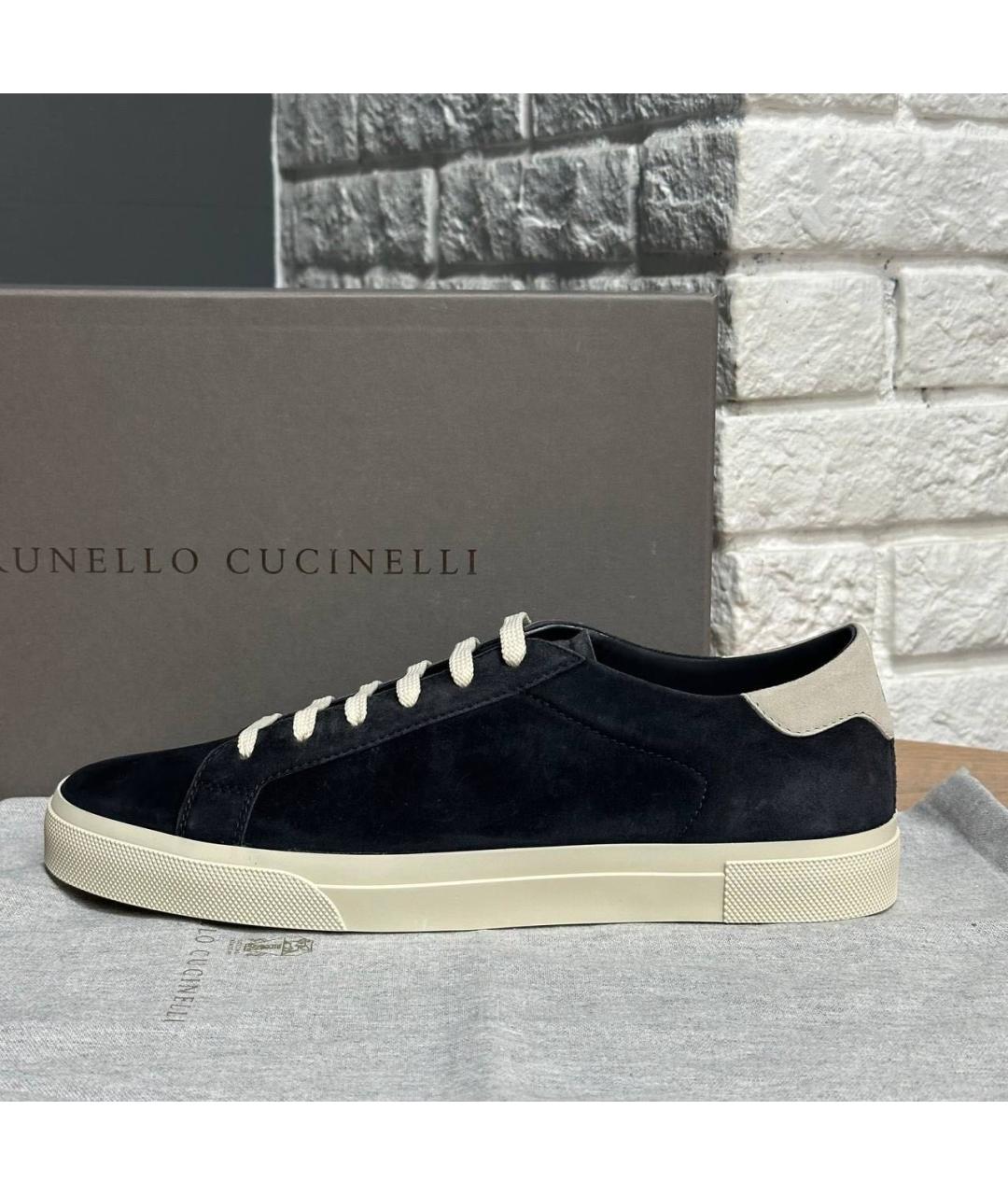 BRUNELLO CUCINELLI Черные замшевые низкие кроссовки / кеды, фото 6