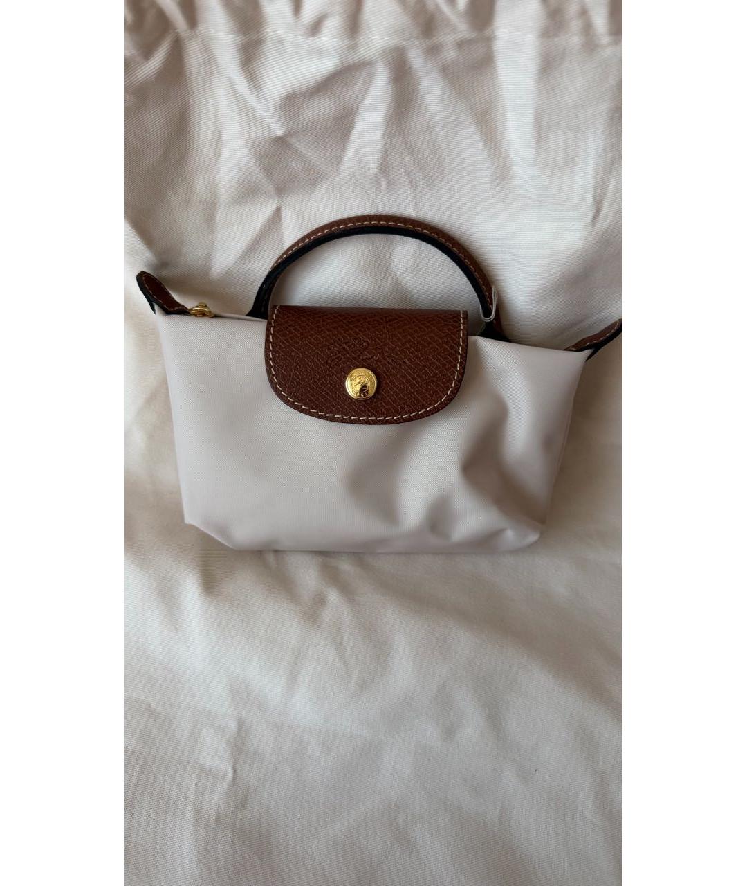 LONGCHAMP Бежевая нейлоновая сумка с короткими ручками, фото 5