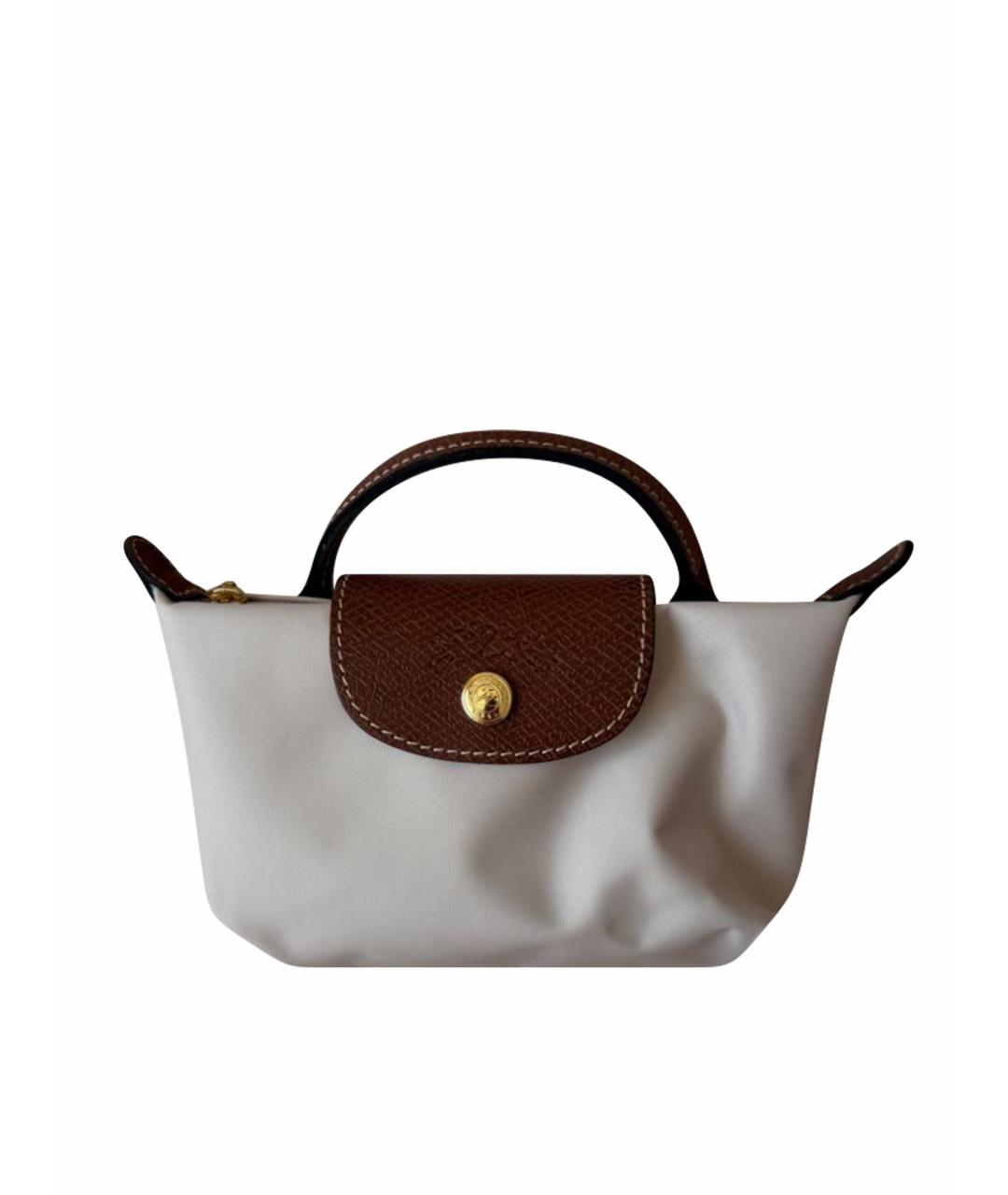 LONGCHAMP Бежевая нейлоновая сумка с короткими ручками, фото 1
