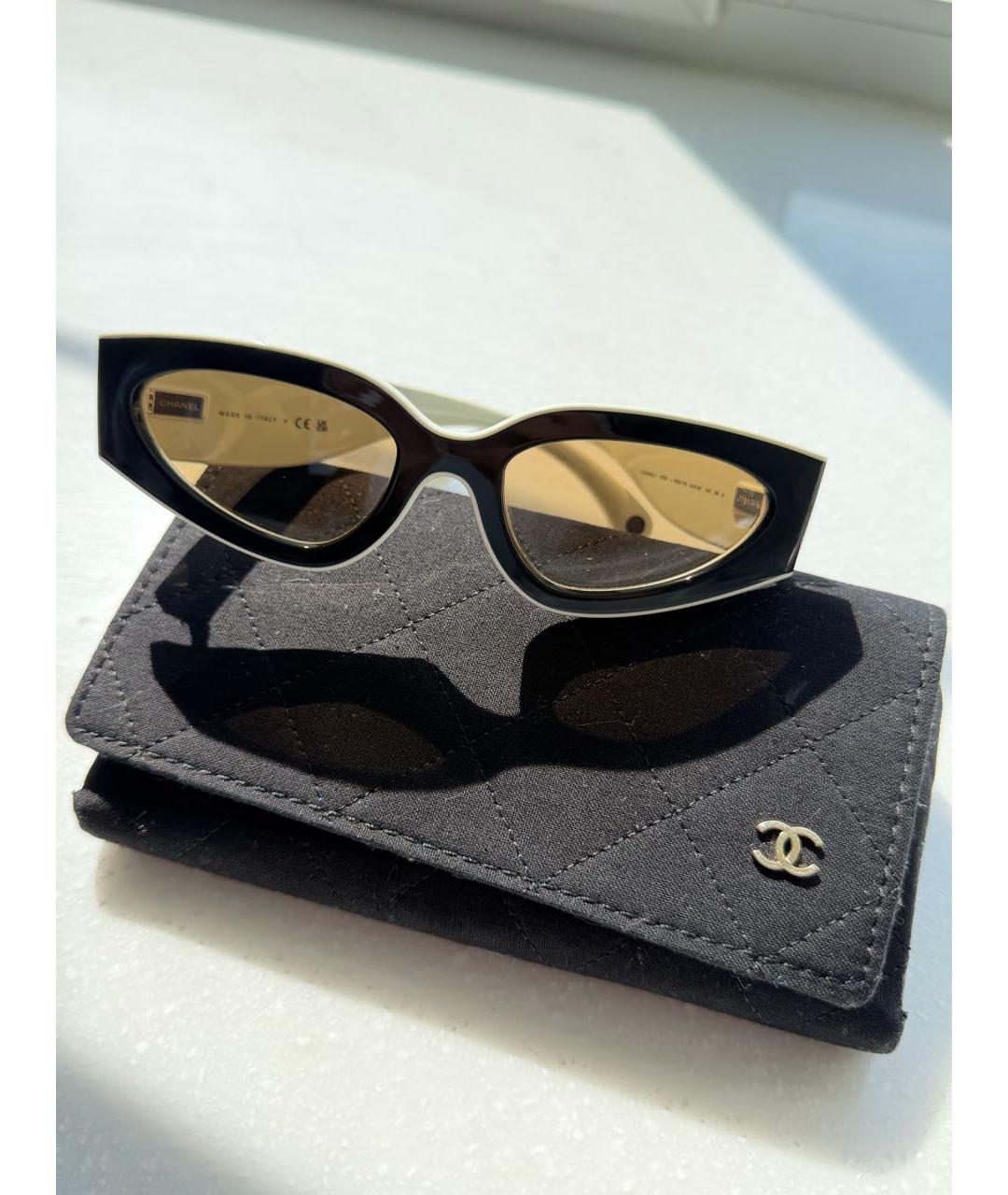 CHANEL Черные пластиковые солнцезащитные очки, фото 3