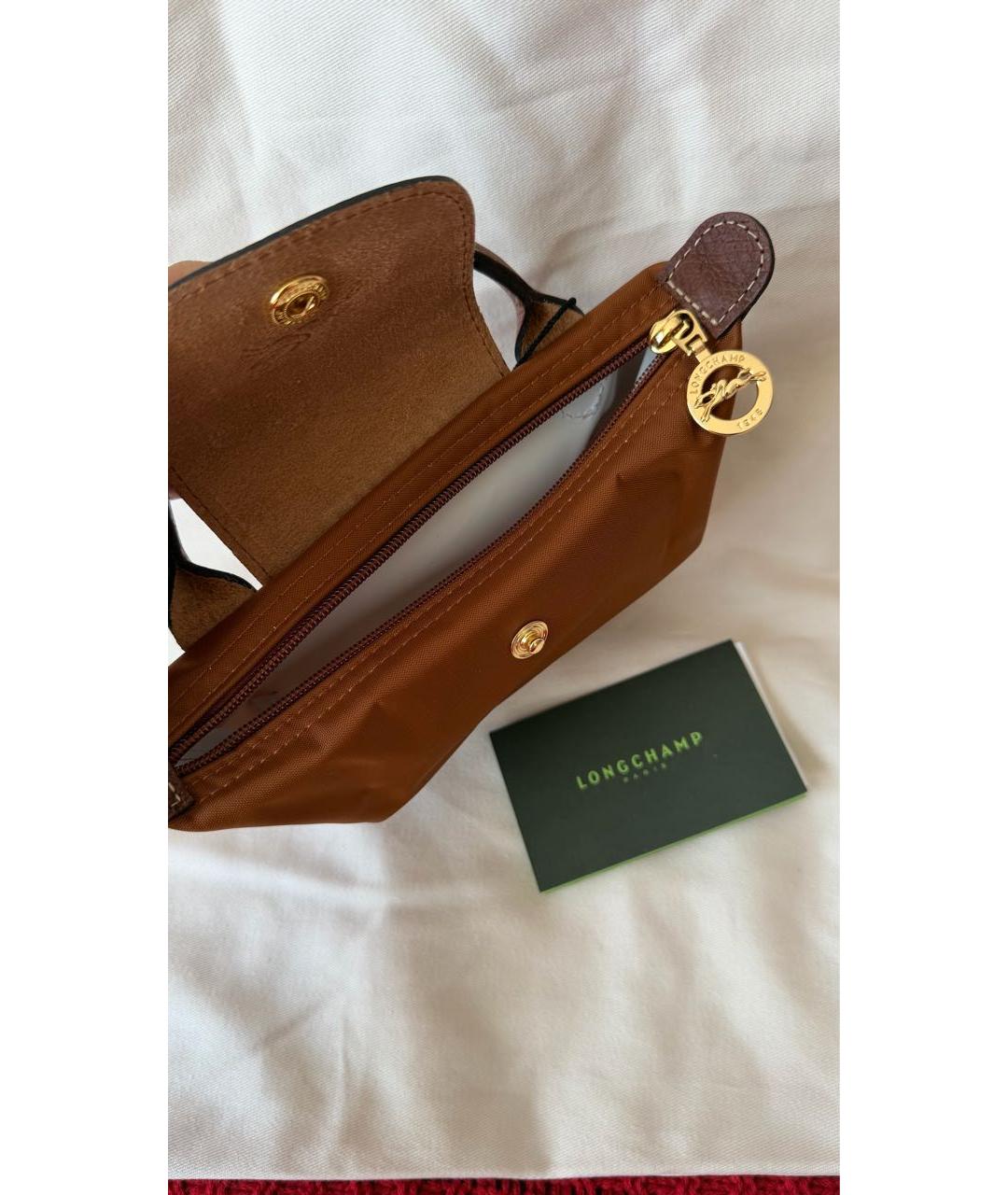 LONGCHAMP Коричневая нейлоновая сумка с короткими ручками, фото 2