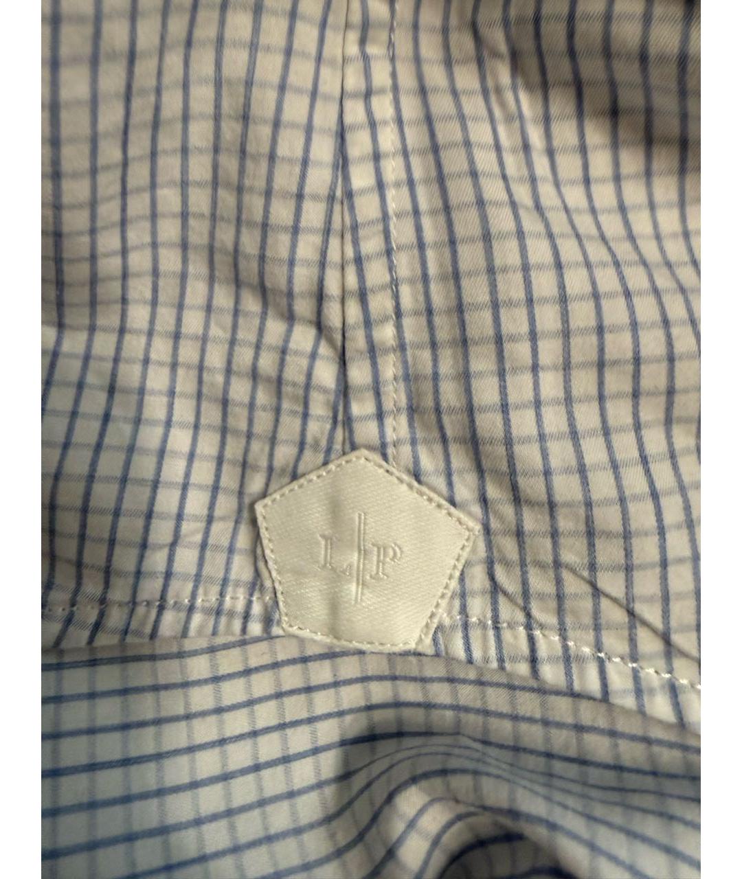 LORO PIANA Голубая хлопковая классическая рубашка, фото 6
