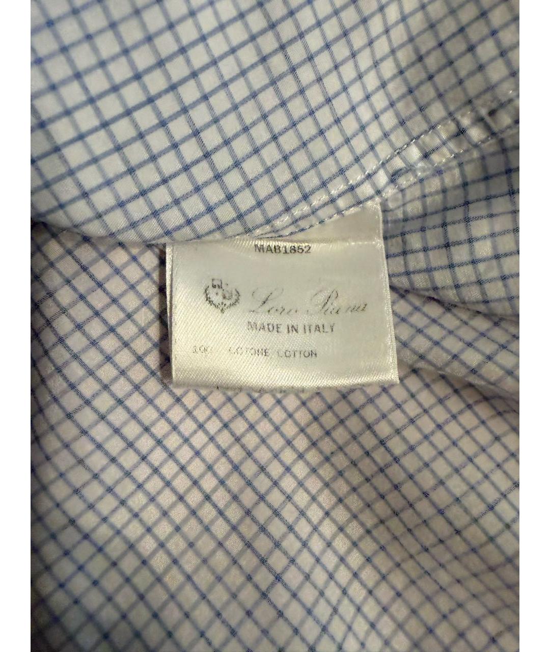 LORO PIANA Голубая хлопковая классическая рубашка, фото 4