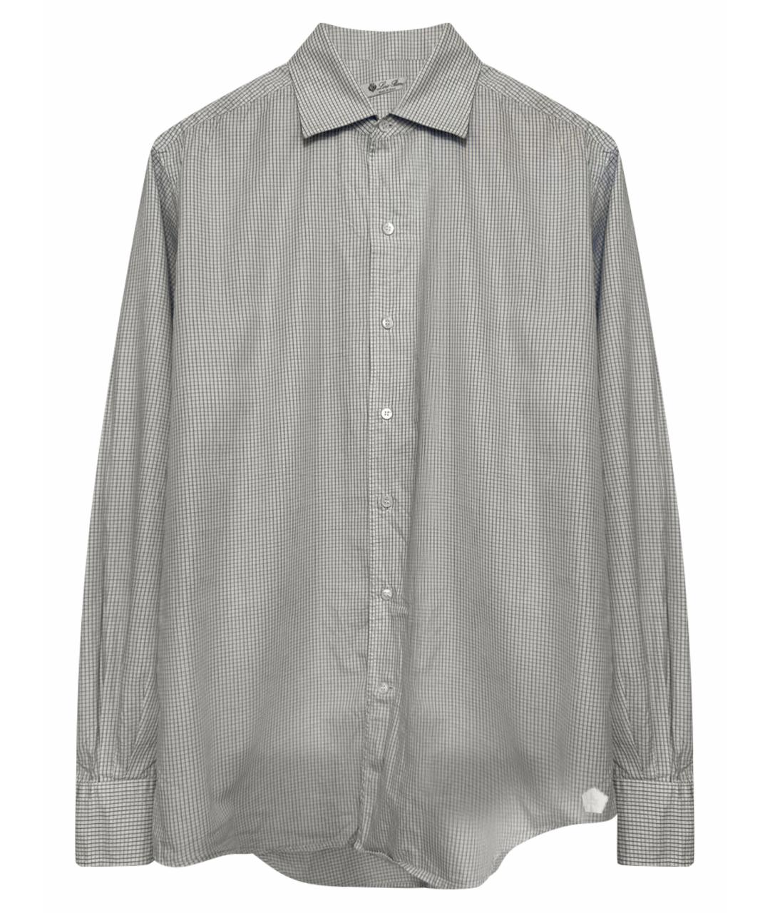 LORO PIANA Голубая хлопковая классическая рубашка, фото 1