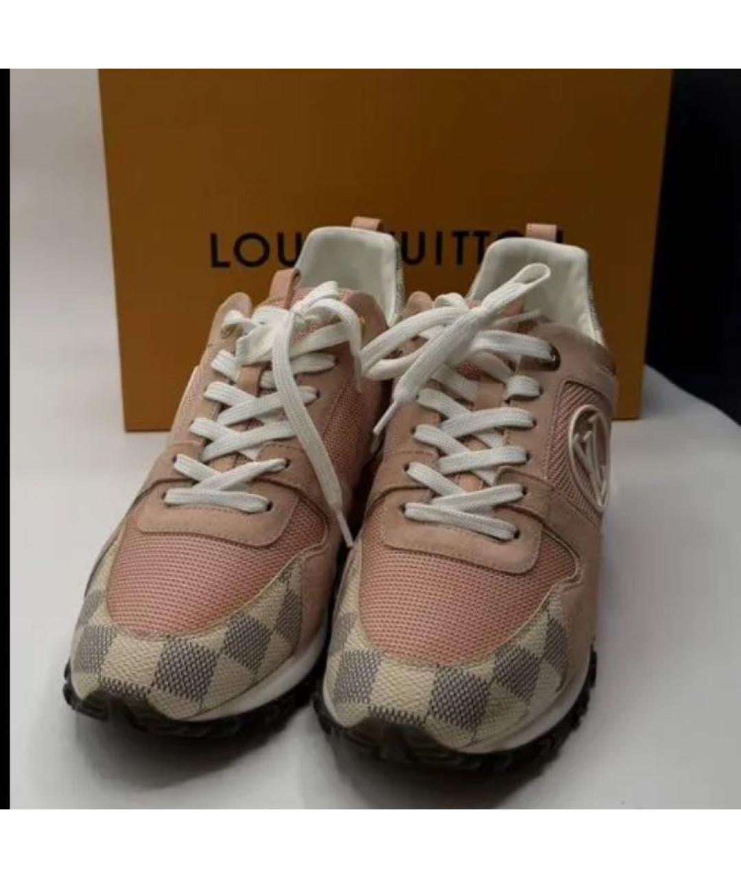 LOUIS VUITTON Коралловые кожаные кроссовки, фото 6