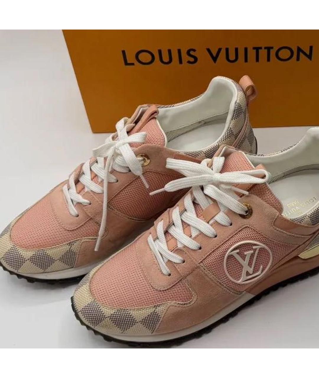LOUIS VUITTON Коралловые кожаные кроссовки, фото 2
