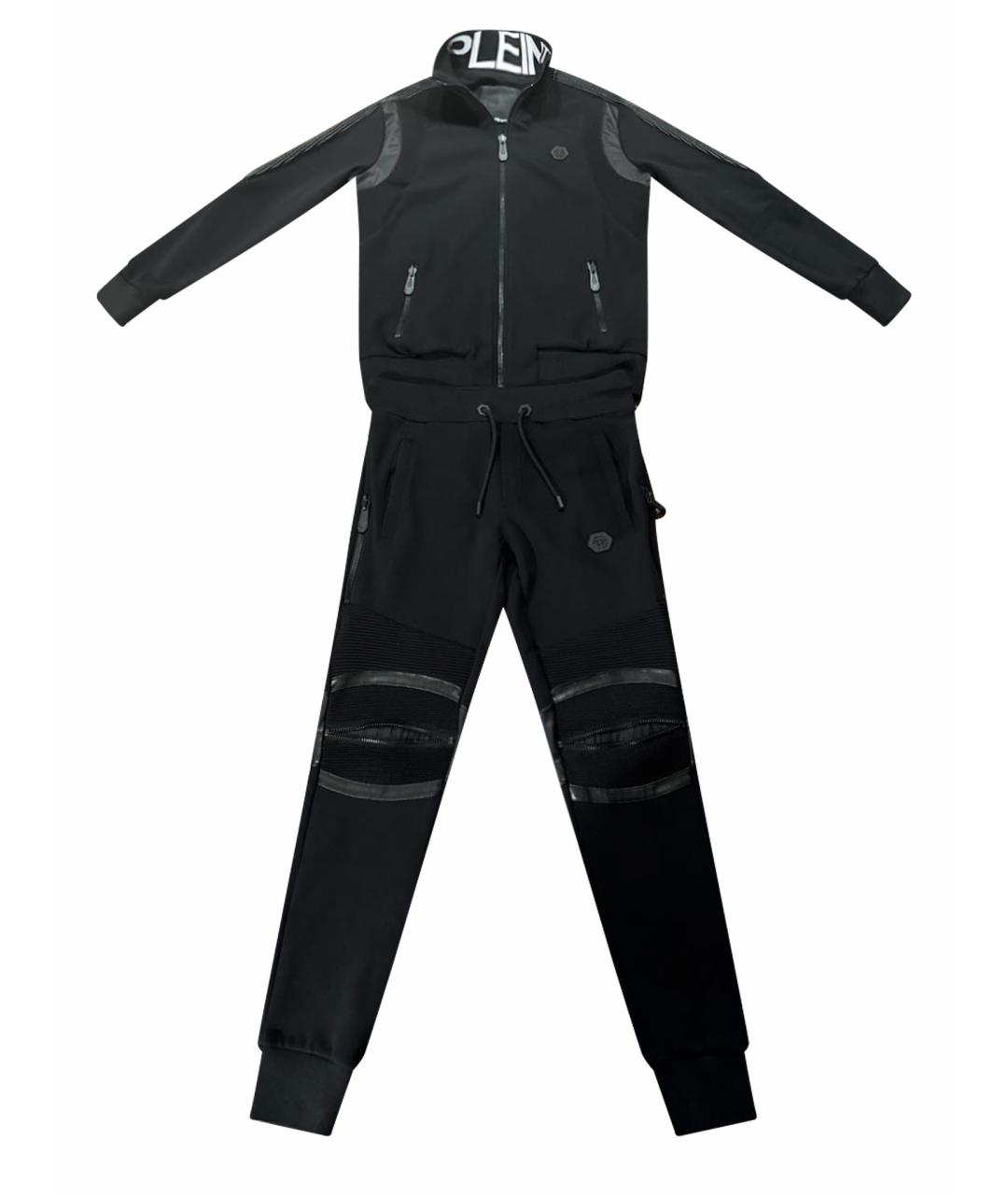 PHILIPP PLEIN Черный хлопковый спортивный костюм, фото 1