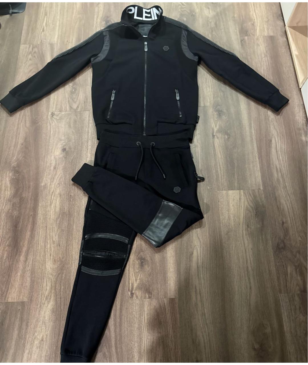 PHILIPP PLEIN Черный хлопковый спортивный костюм, фото 7