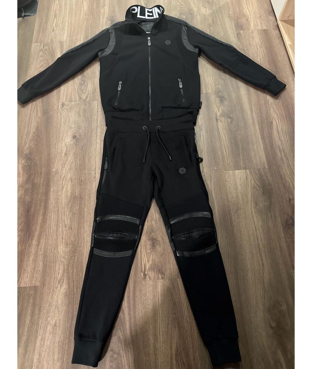 PHILIPP PLEIN Черный хлопковый спортивный костюм, фото 9