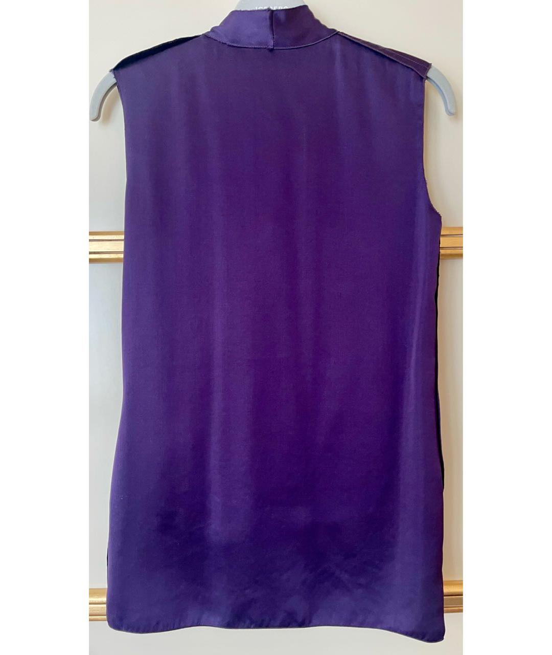 LANVIN Фиолетовая шелковая блузы, фото 2