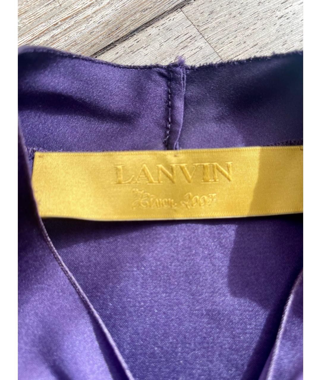 LANVIN Фиолетовая шелковая блузы, фото 3