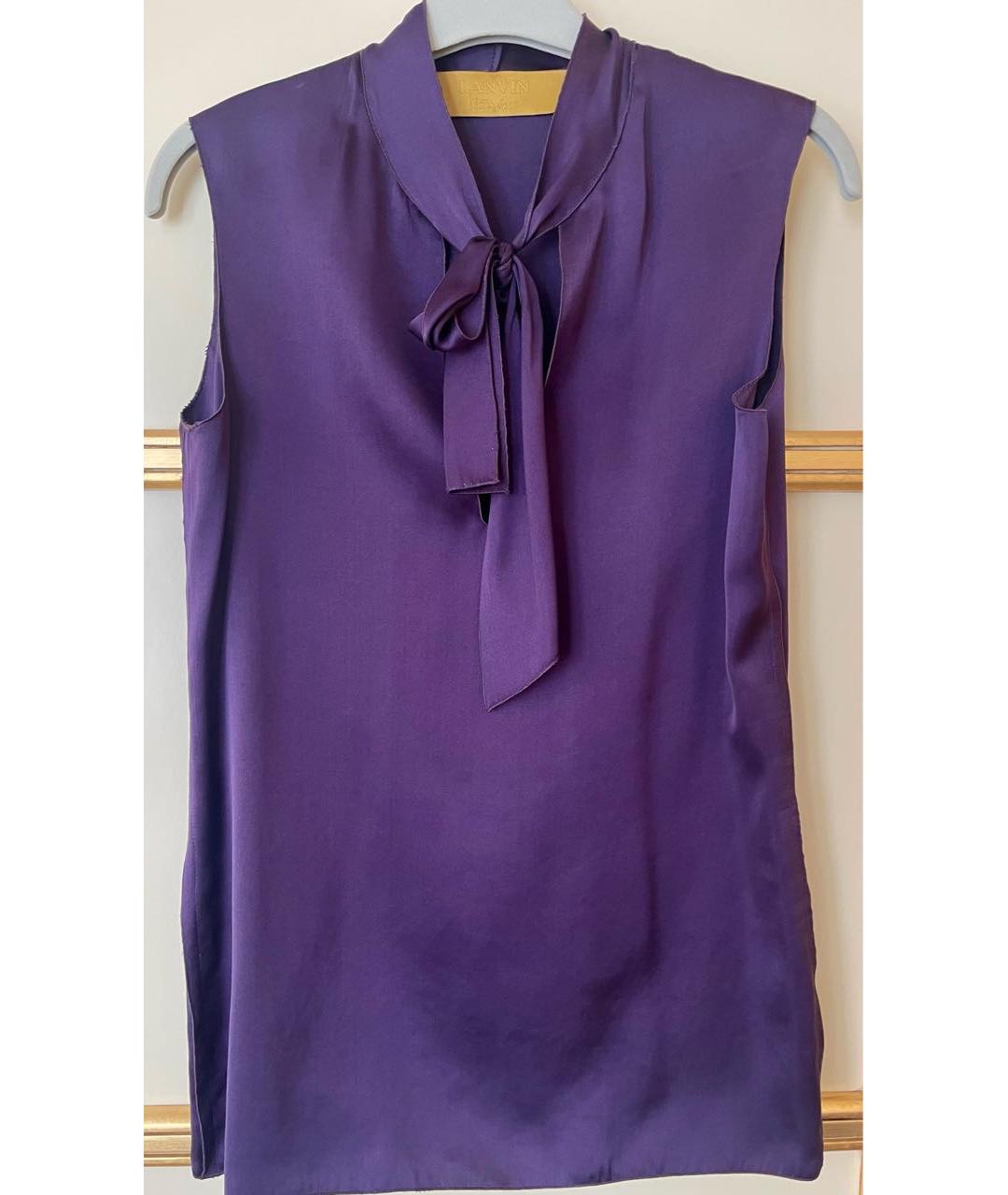 LANVIN Фиолетовая шелковая блузы, фото 5