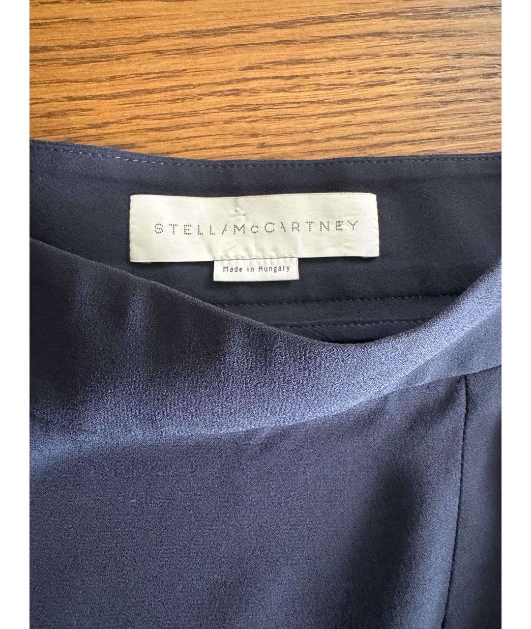STELLA MCCARTNEY Темно-синяя шелковая юбка миди, фото 5