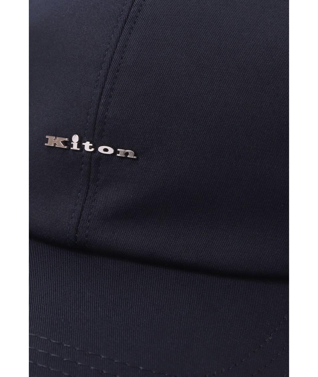 KITON Темно-синяя хлопковая кепка/бейсболка, фото 7