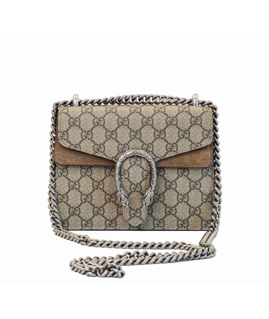 GUCCI Бежевая сумка через плечо из канвы, фото 2