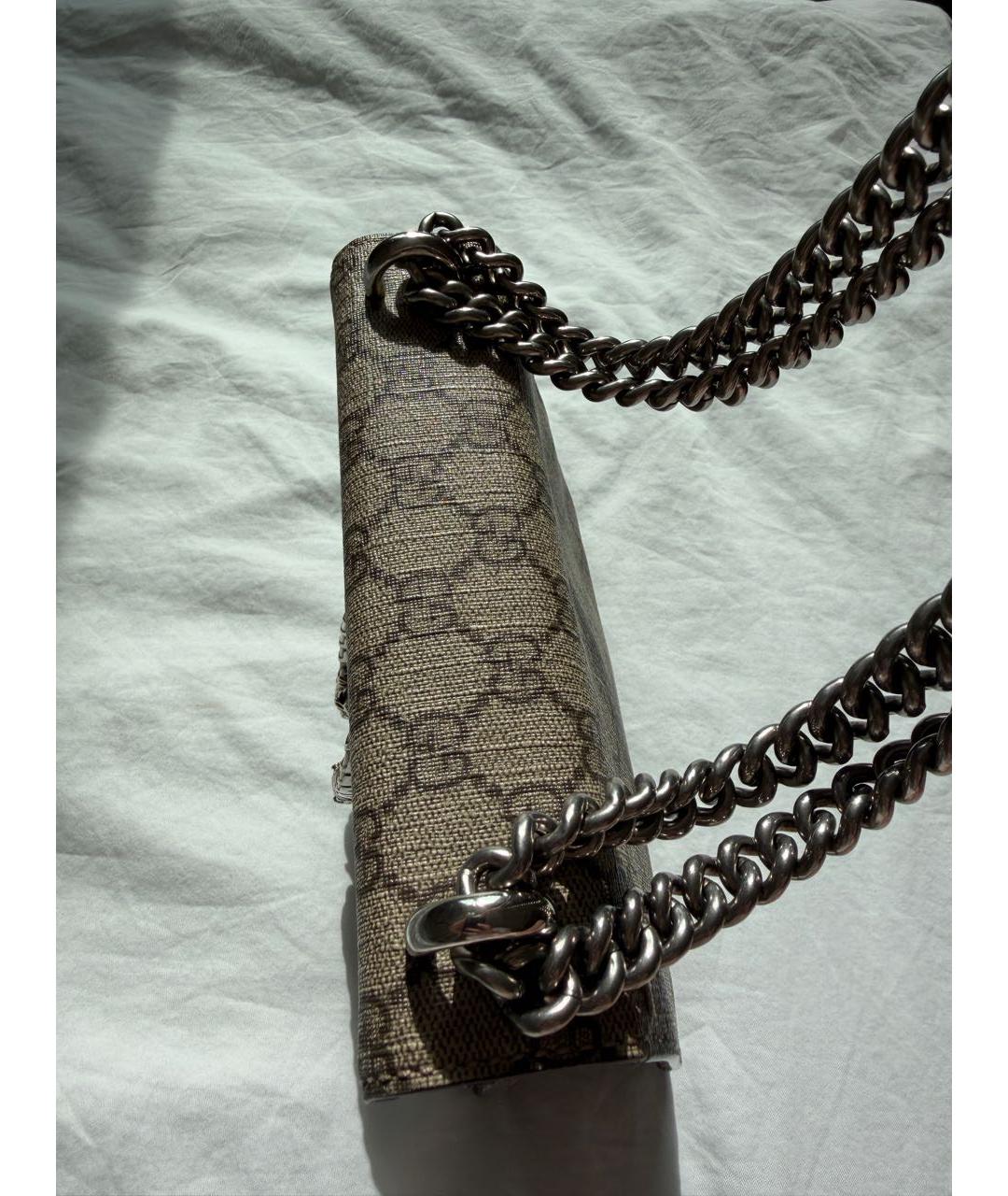 GUCCI Бежевая сумка через плечо из канвы, фото 8