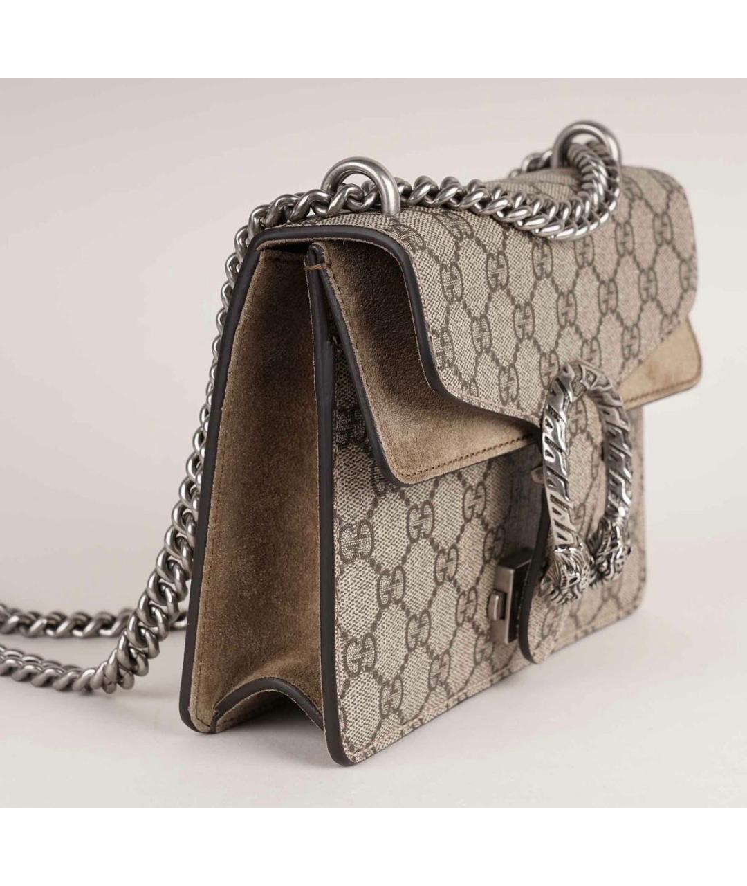 GUCCI Бежевая сумка через плечо из канвы, фото 3