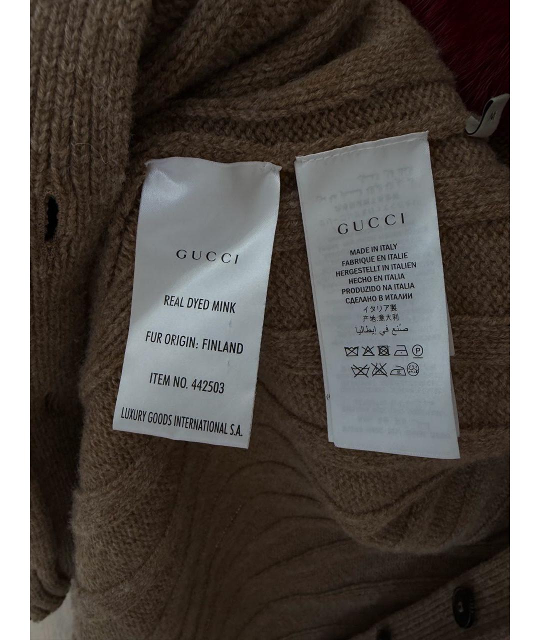 GUCCI Коричневый шерстяной кардиган, фото 5