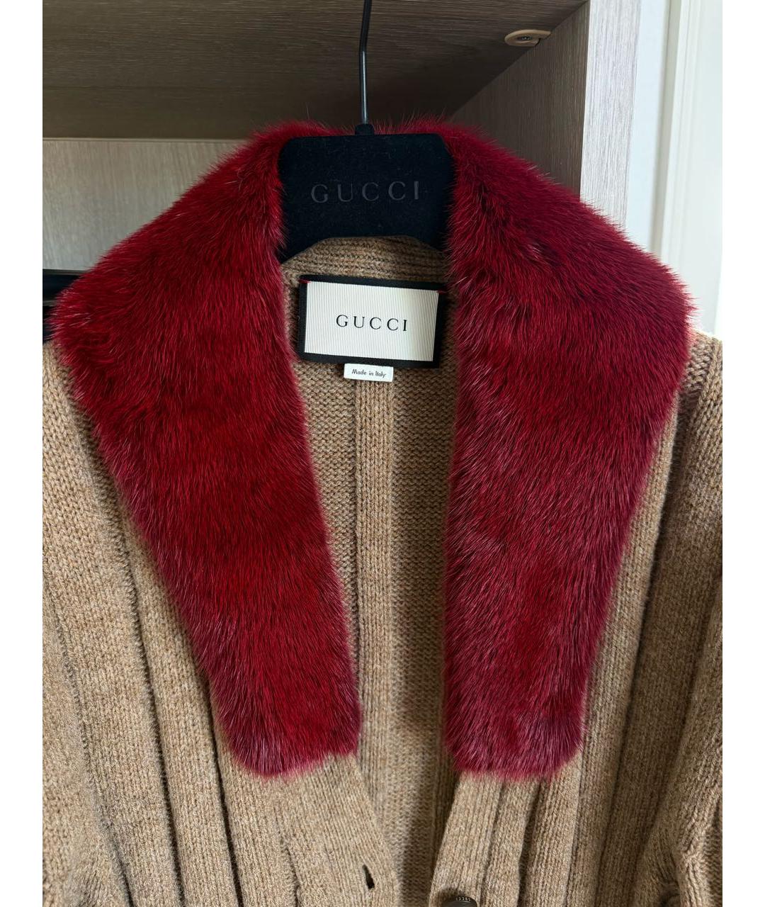GUCCI Коричневый шерстяной кардиган, фото 3