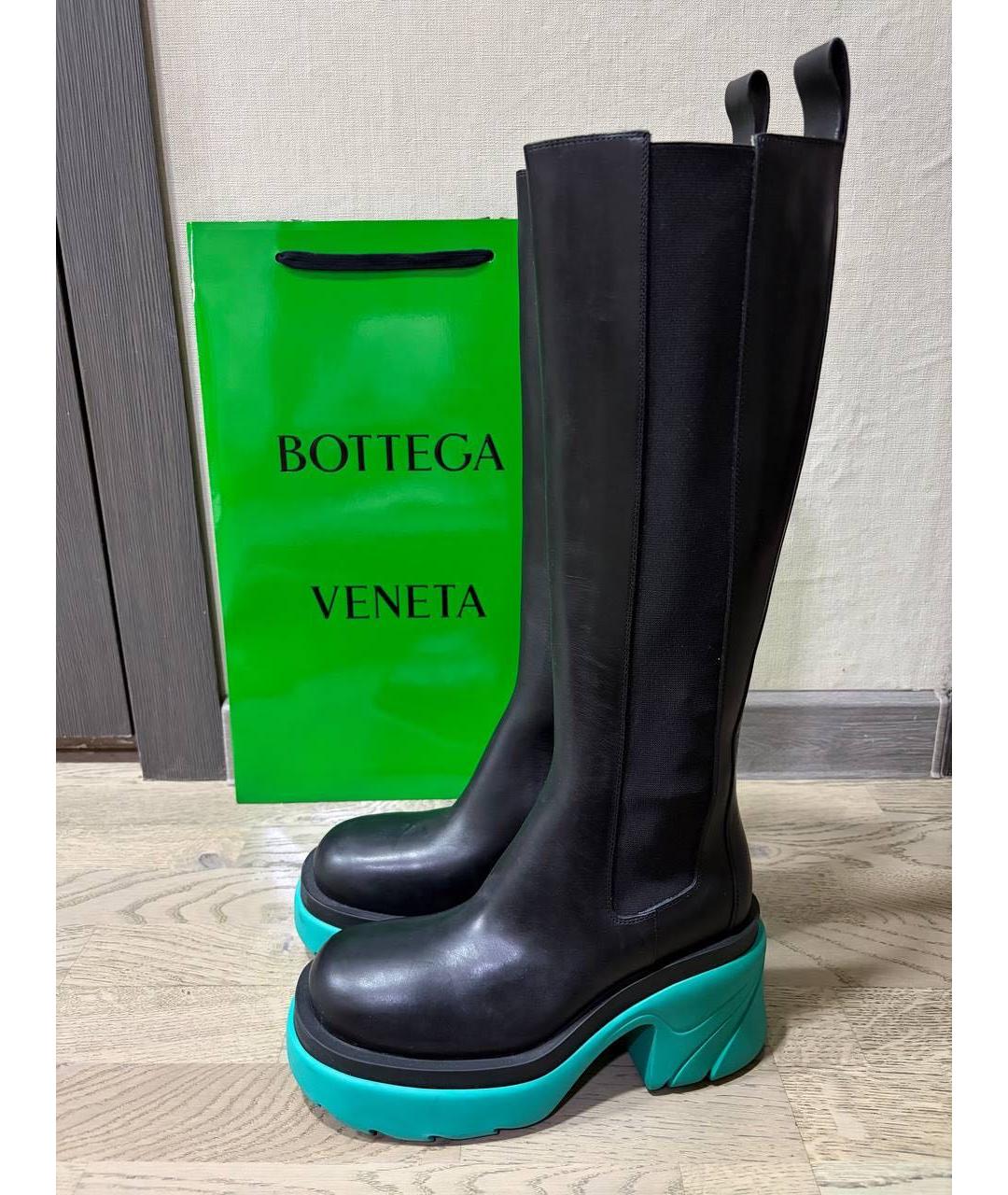 BOTTEGA VENETA Черные кожаные сапоги, фото 8