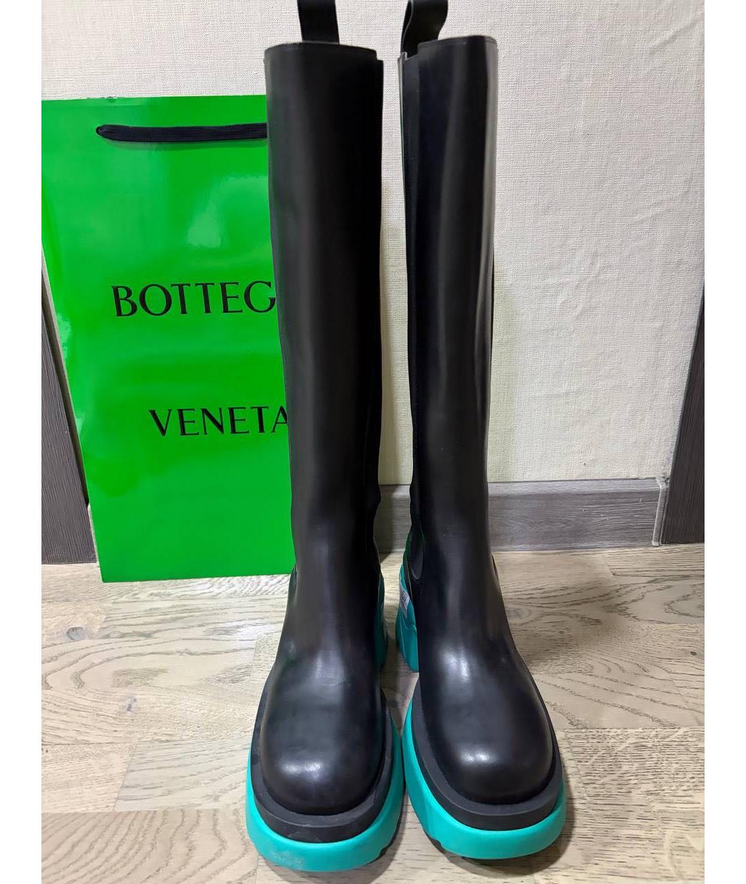 BOTTEGA VENETA Черные кожаные сапоги, фото 2
