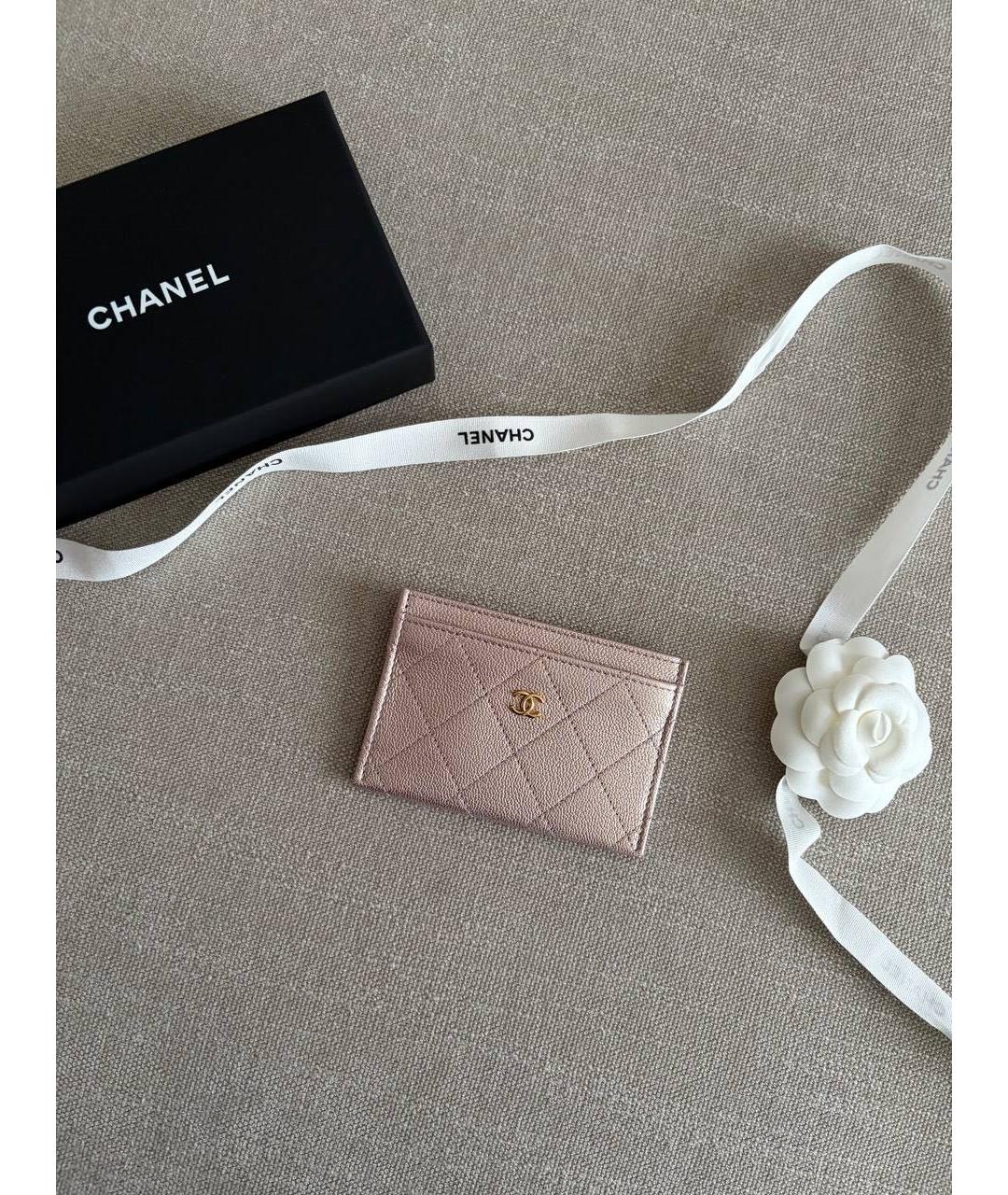 CHANEL Розовый кожаный кардхолдер, фото 3