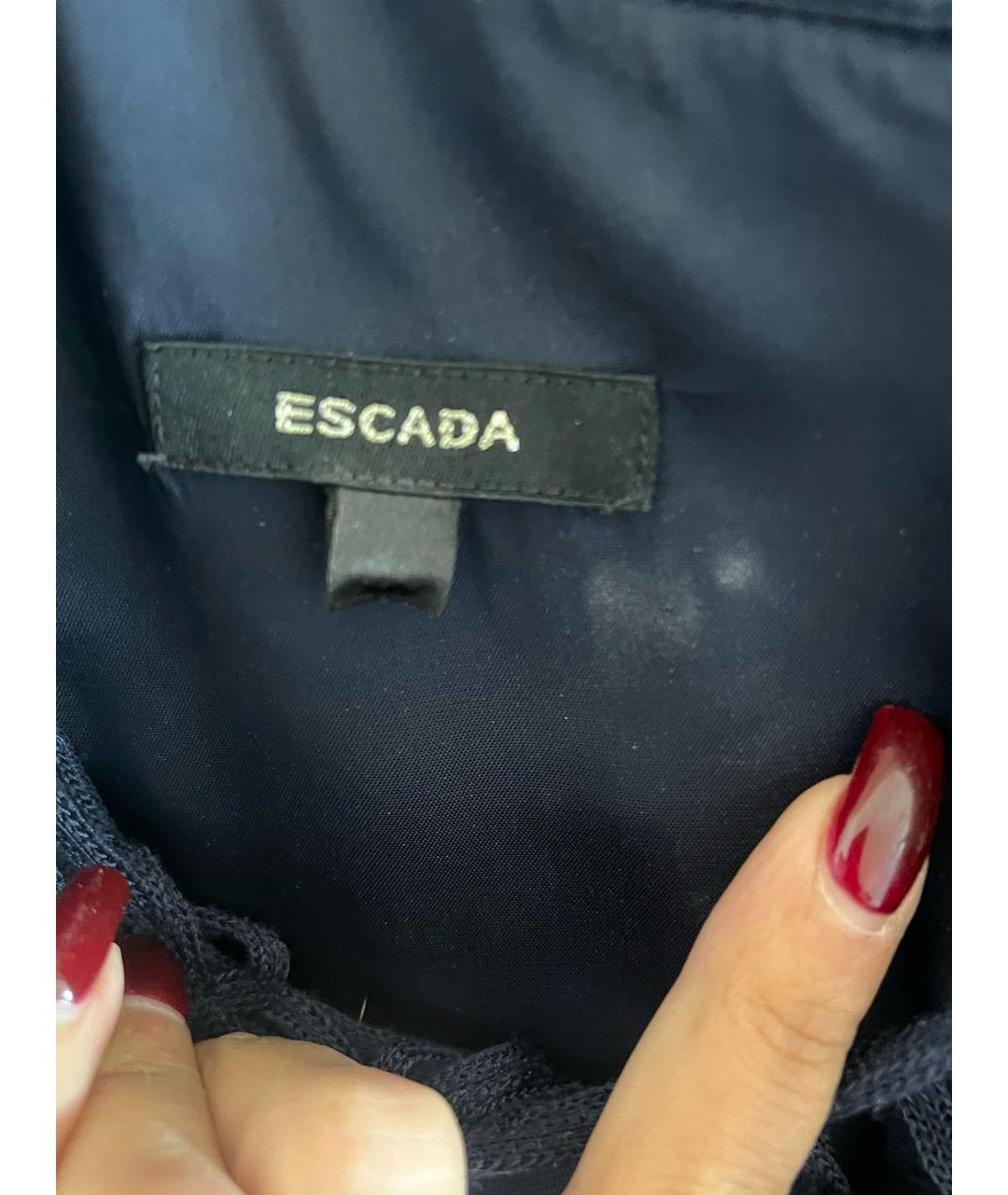 ESCADA Темно-синее шерстяное коктейльное платье, фото 3