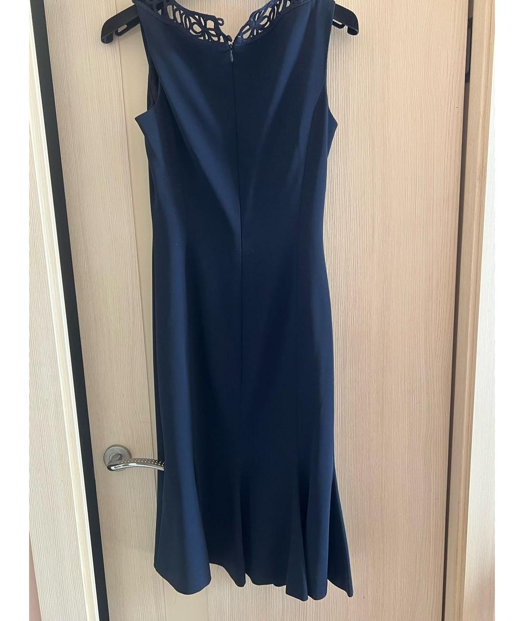 ESCADA Темно-синее шерстяное коктейльное платье, фото 2