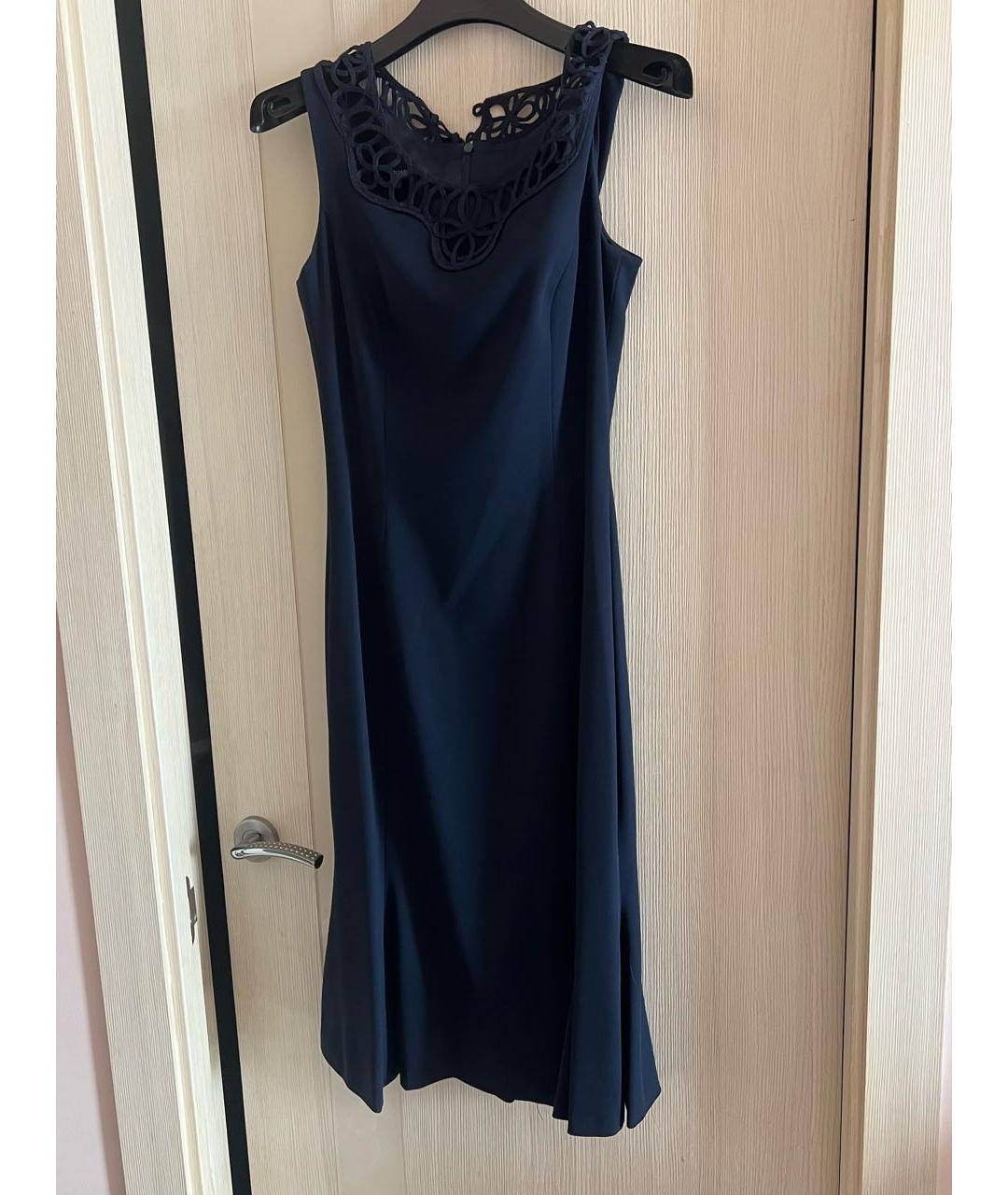 ESCADA Темно-синее шерстяное коктейльное платье, фото 5