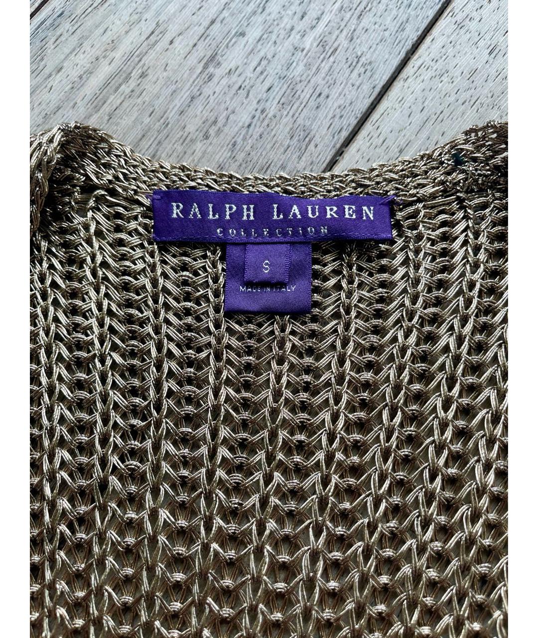 RALPH LAUREN COLLECTION Золотая вискозная жилетка, фото 3