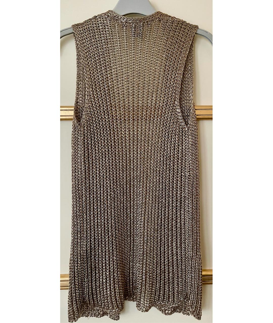RALPH LAUREN COLLECTION Золотая вискозная жилетка, фото 2