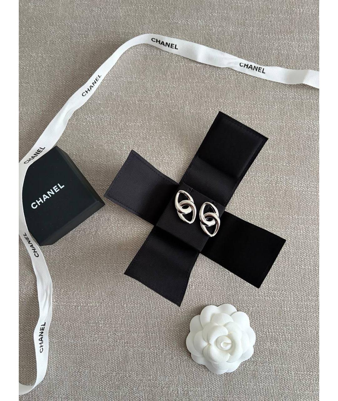 CHANEL Серебряные металлические серьги, фото 3