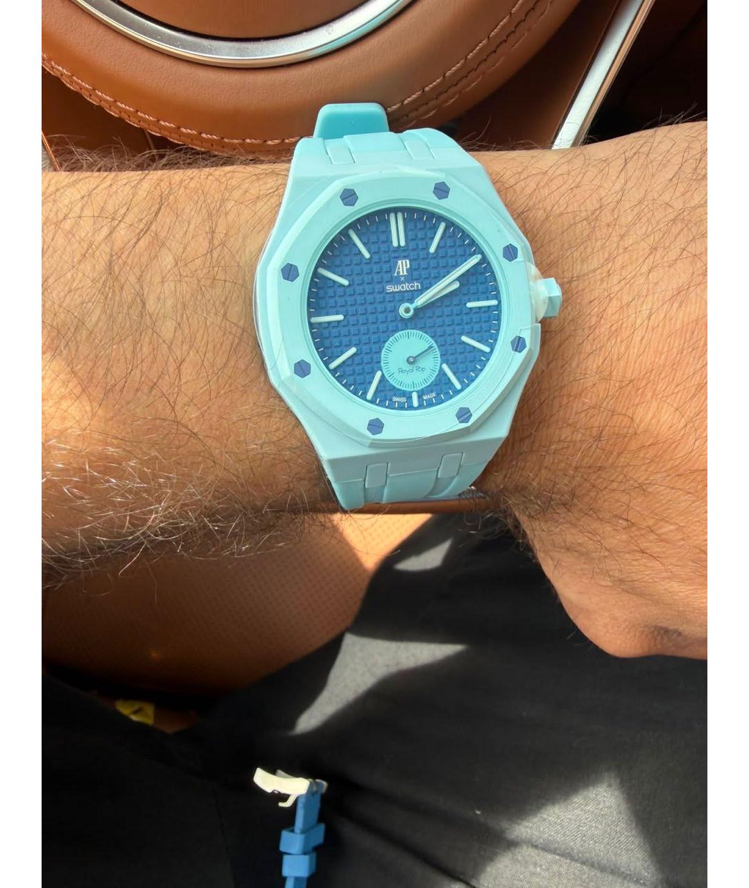 Swatch Синие керамические часы, фото 5
