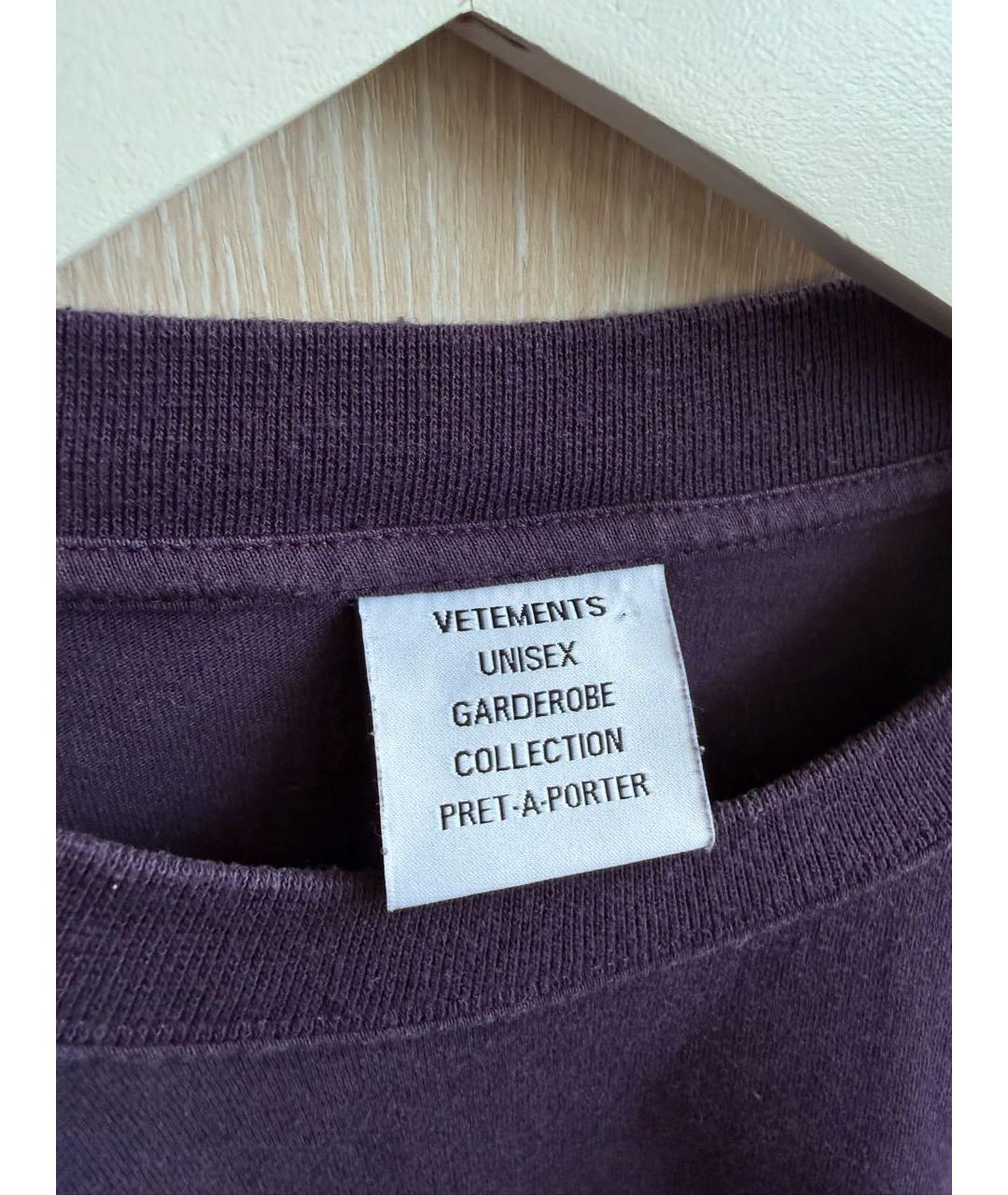 VETEMENTS Фиолетовая хлопковая футболка, фото 6