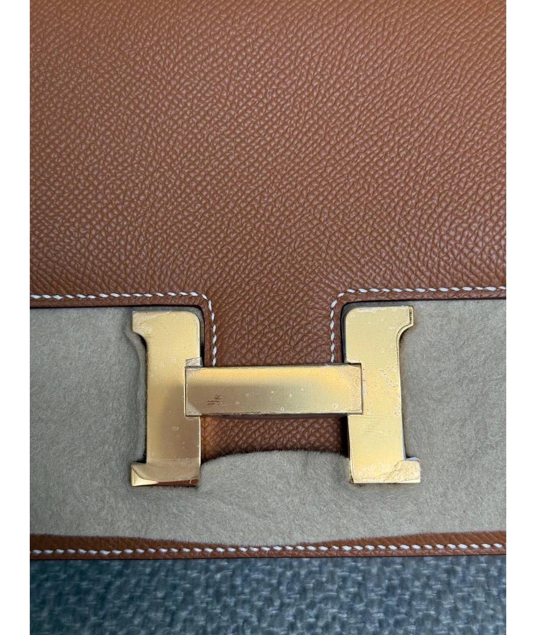 HERMES Коричневая кожаная сумка через плечо, фото 2
