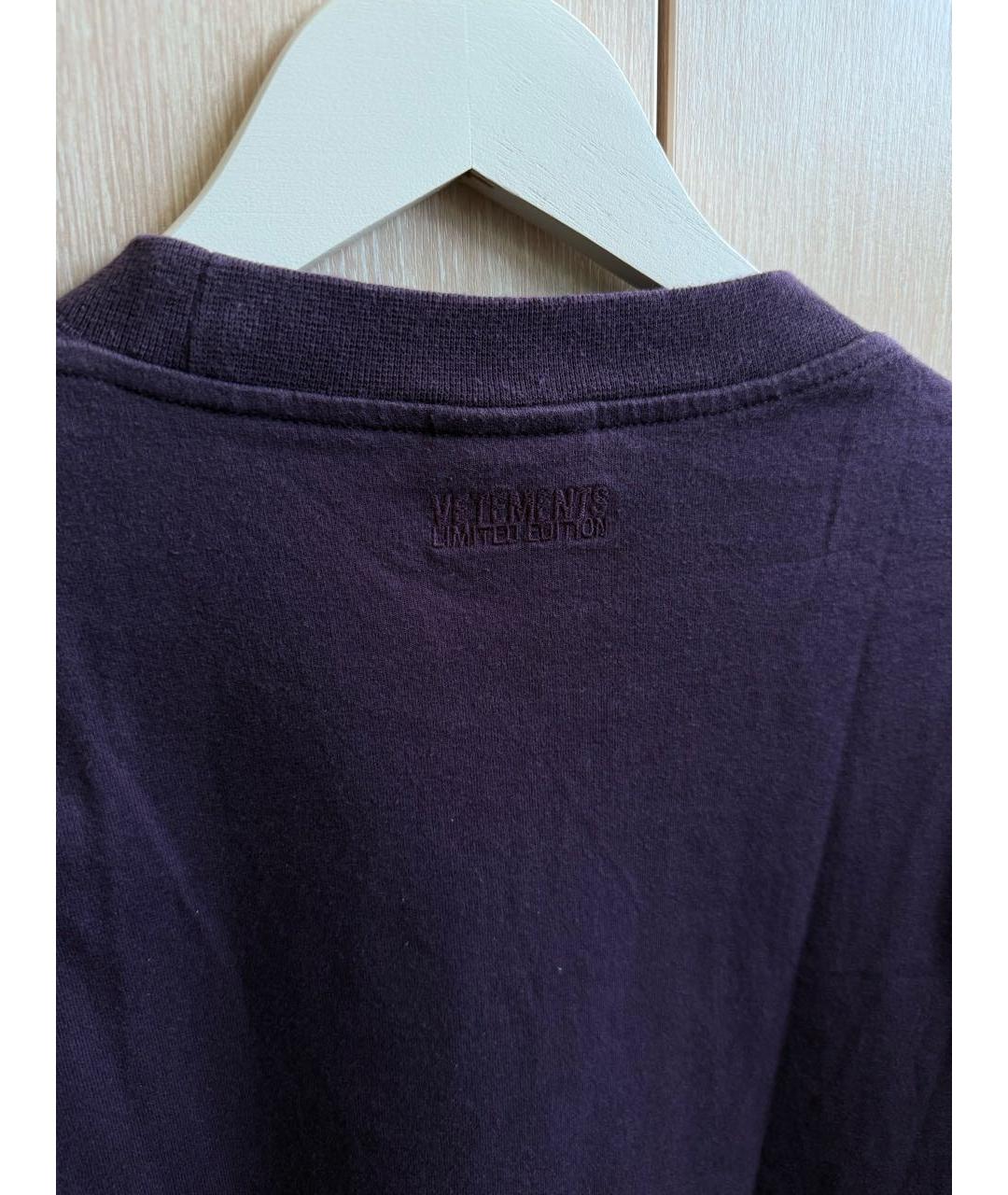 VETEMENTS Фиолетовая хлопковая футболка, фото 5