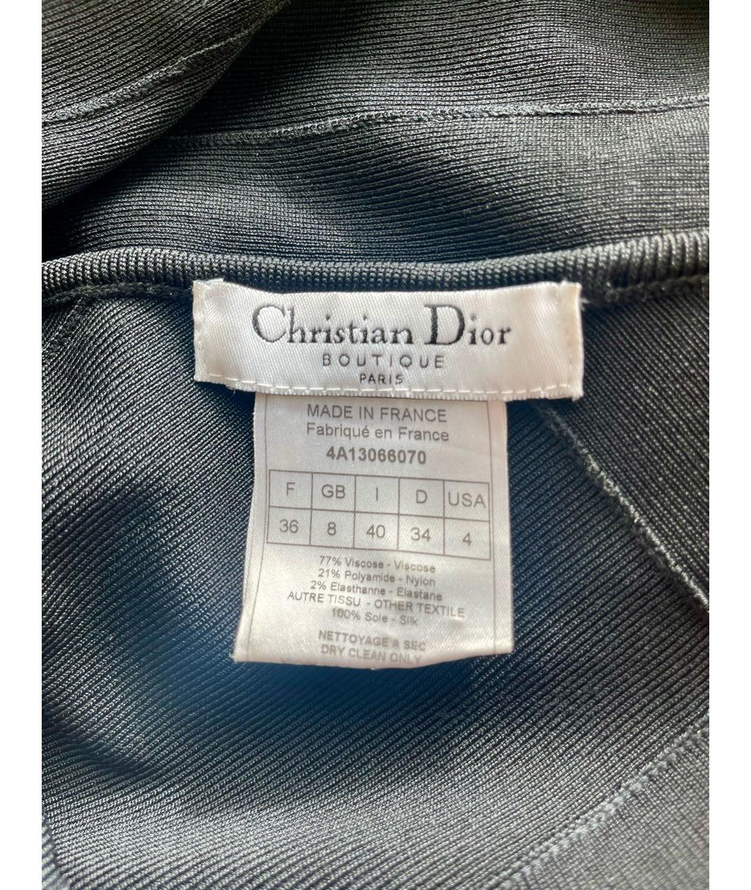 CHRISTIAN DIOR Черное вискозное вечернее платье, фото 3