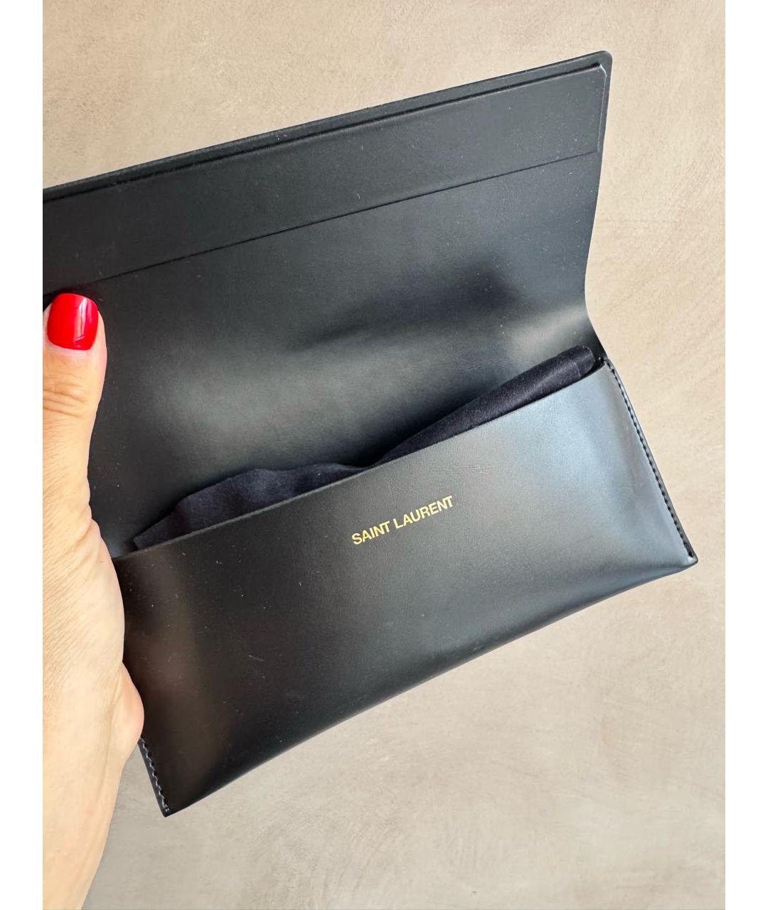 SAINT LAURENT Черные пластиковые солнцезащитные очки, фото 4