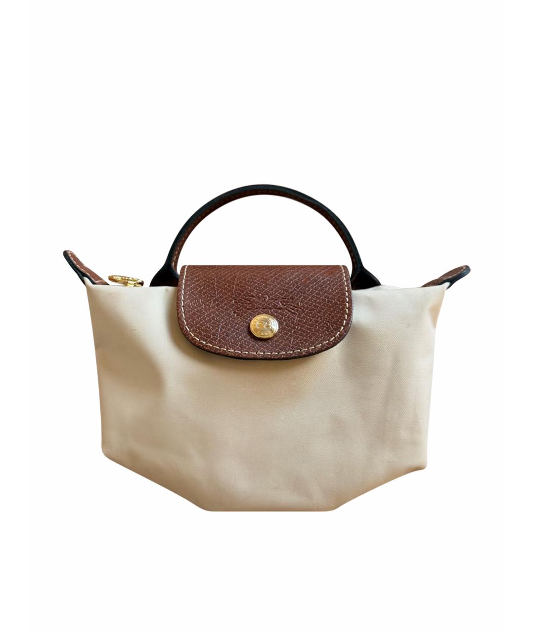 LONGCHAMP Бежевая нейлоновая сумка с короткими ручками, фото 1