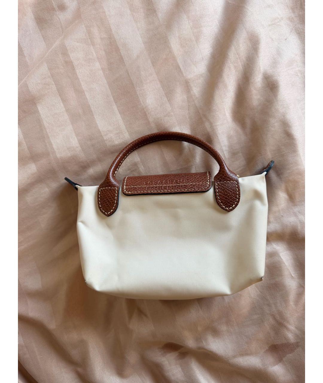 LONGCHAMP Бежевая нейлоновая сумка с короткими ручками, фото 2