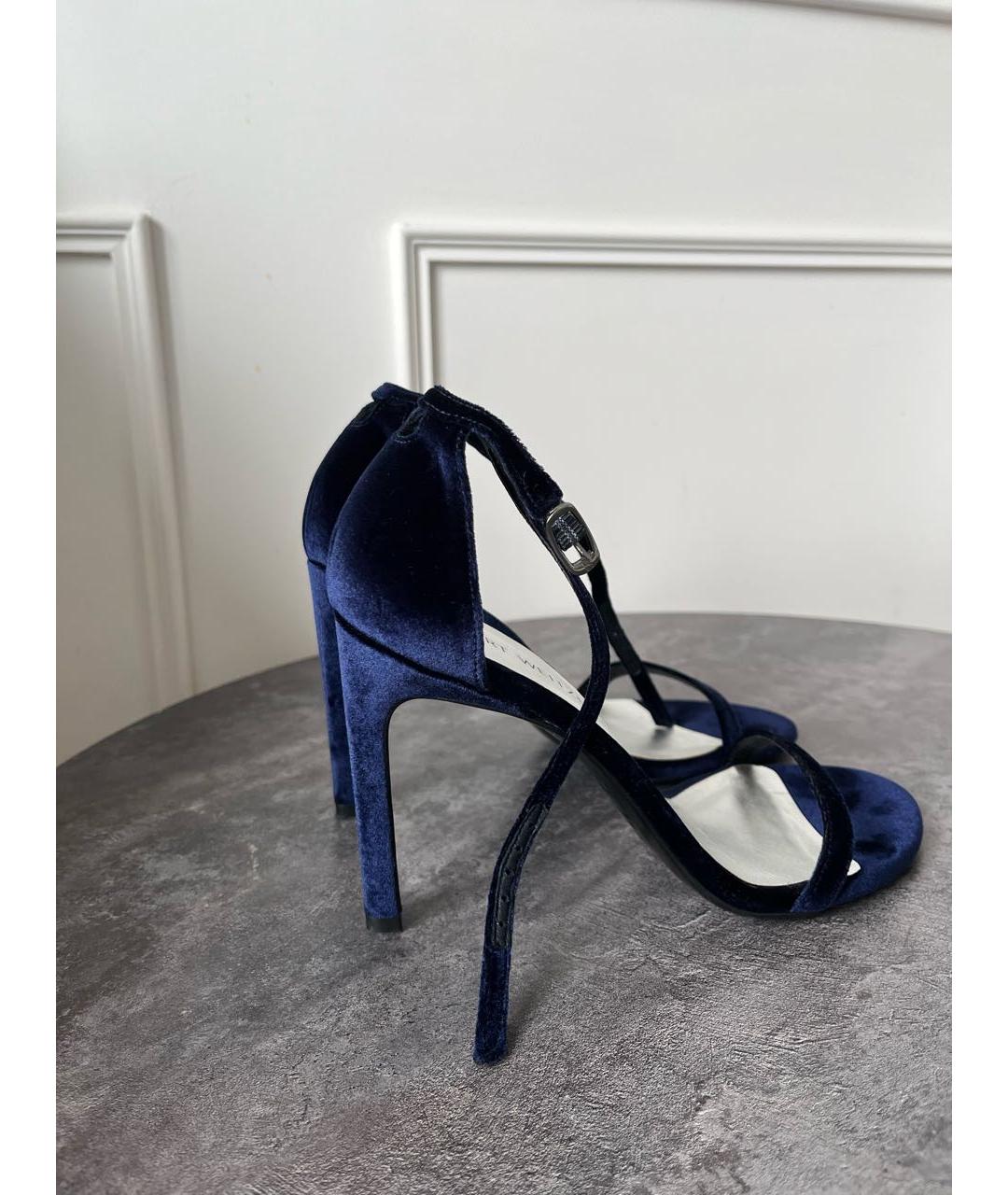 STUART WEITZMAN Синие бархатные босоножки, фото 2